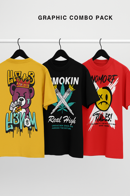 VOSIMO MENS OVERSIZED HALF SLEEVE T SHIRT COMBO OF 3 UrbanEeth