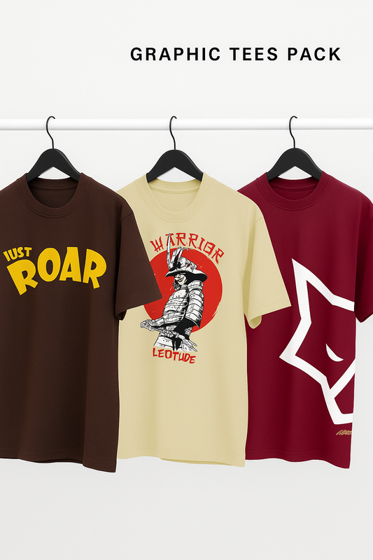 Pack of 3 Men's Typography Oversize Round Brown Tshirts (Copy) UrbanEeth