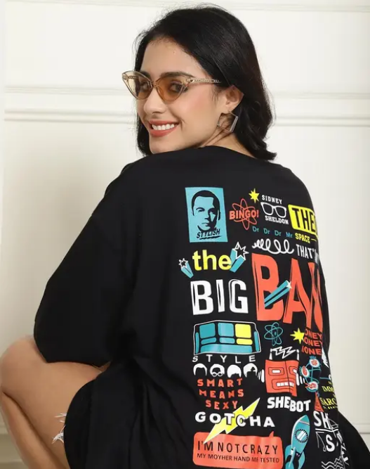 Fancy Cotton Graphic Printed Oversiz Tshirt For women (Copy) UrbanEeth